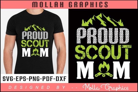 Proud Scout Mom Typography T Shirt