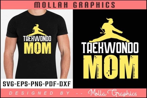Taekwondo Mom Typography T Shirt Design Graphics
